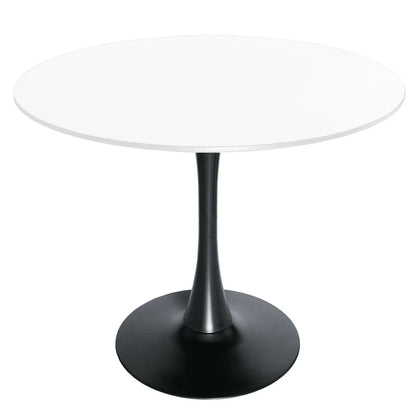Bristol 32" Round Dining Table with Wood Top and Iron Pedestal Base - Elax Furniture