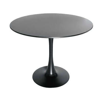 Bristol Modern Round Dining Table with Wood Top and Iron Pedestal Base - Elax Furniture