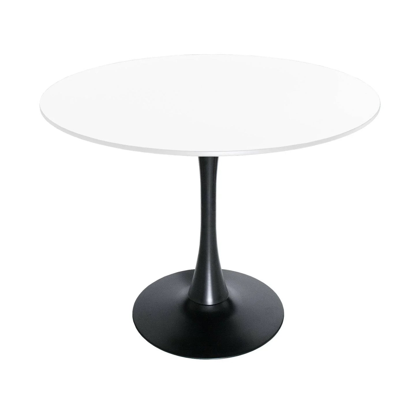 Bristol Modern Round Dining Table with Wood Top and Iron Pedestal Base - Elax Furniture