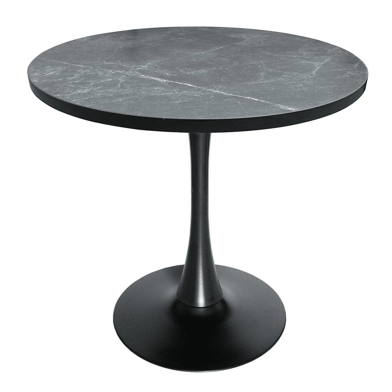 Bristol Modern Round Dining Table with 36" MDF Tabletop and Black Iron Pedestal Base - Elax Furniture