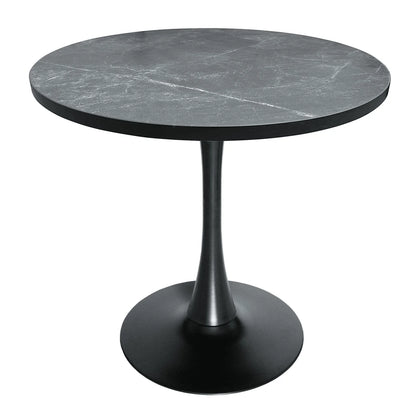 Bristol Modern Round Dining Table with 36" MDF Tabletop and Black Iron Pedestal Base - Elax Furniture