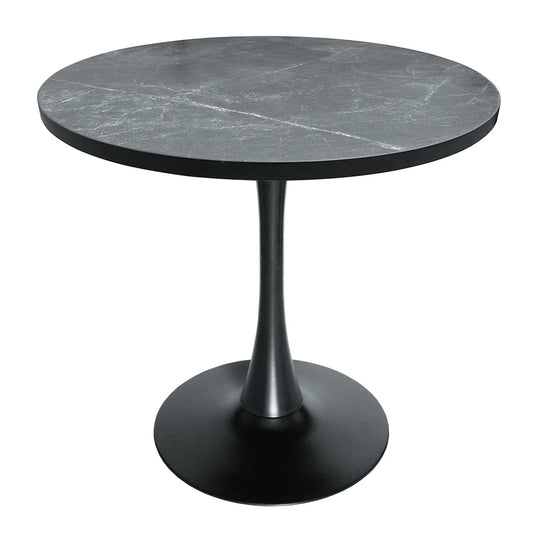 Bristol Modern Round Dining Table with 36" MDF Tabletop and Black Iron Pedestal Base - Elax Furniture