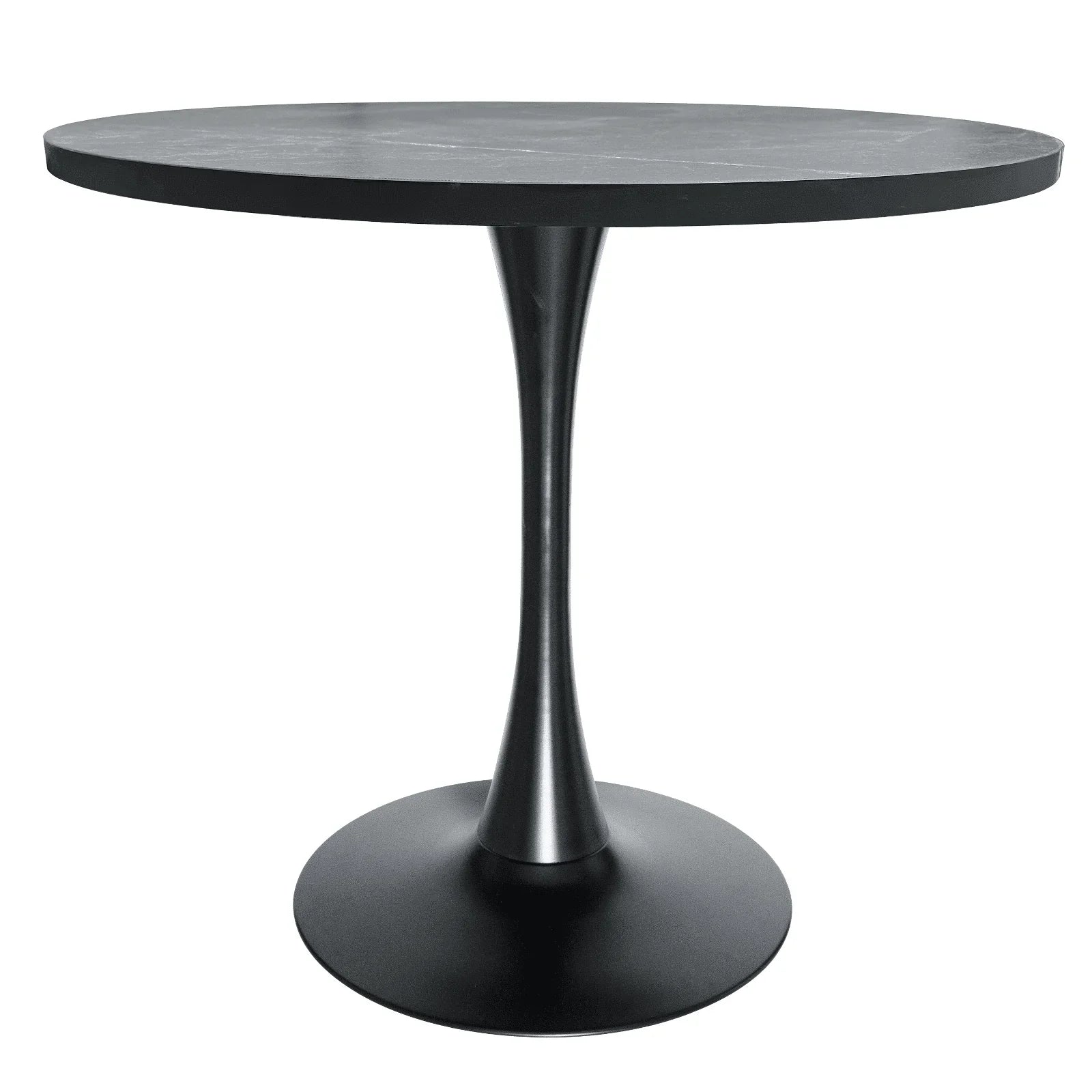 Bristol Modern Round Dining Table with 36" MDF Tabletop and Black Iron Pedestal Base - Elax Furniture