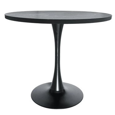 Bristol Modern Round Dining Table with 36" MDF Tabletop and Black Iron Pedestal Base - Elax Furniture