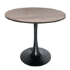 Bristol Modern Round Dining Table with 36" MDF Tabletop and Black Iron Pedestal Base