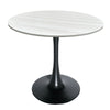 Bristol Modern Round Dining Table with 36" MDF Tabletop and Black Iron Pedestal Base