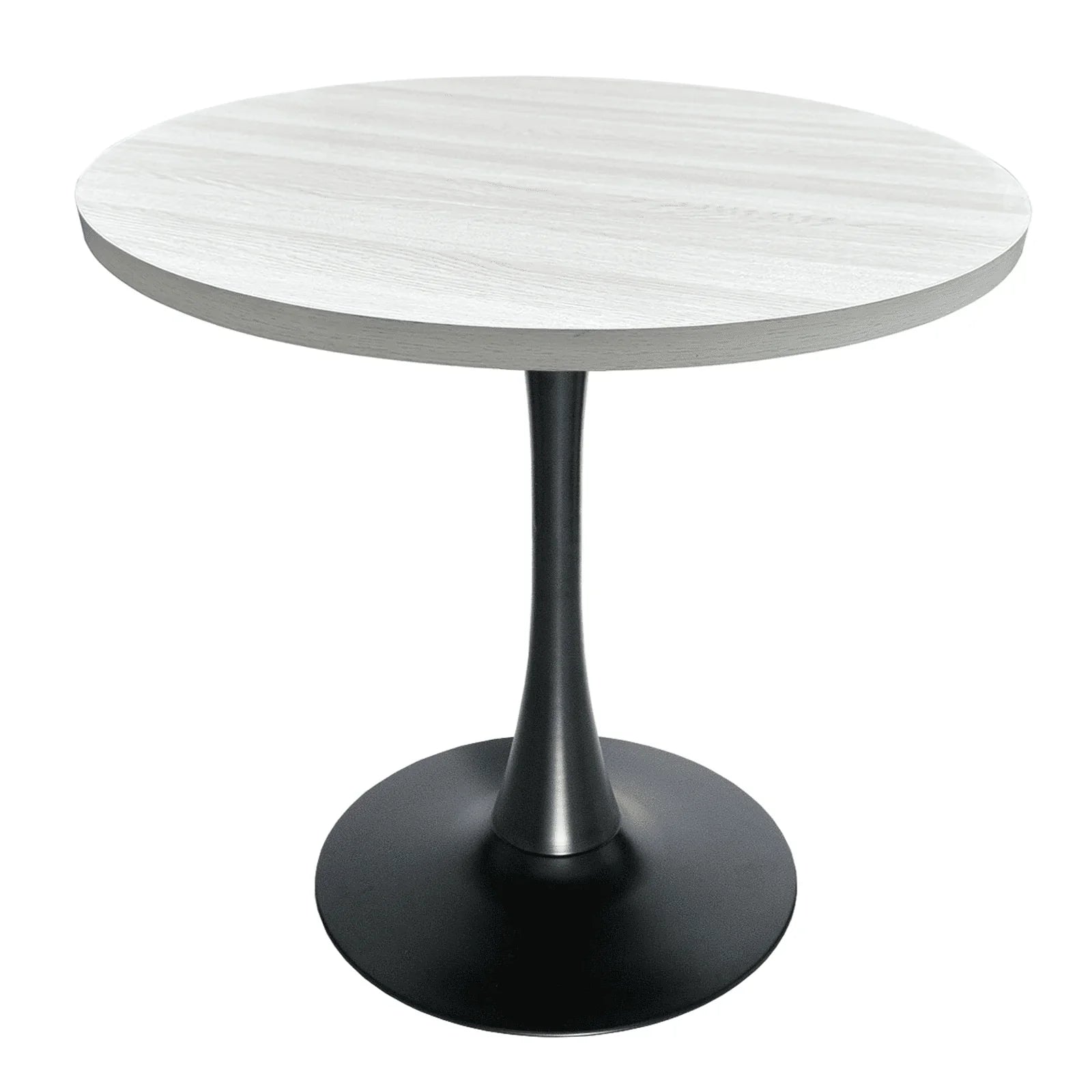 Bristol Modern Round Dining Table with 36" MDF Tabletop and Black Iron Pedestal Base - Elax Furniture