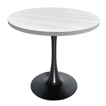Bristol Modern Round Dining Table with 36" MDF Tabletop and Black Iron Pedestal Base - Elax Furniture