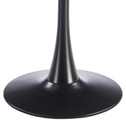 Bristol Round Dining Table with MDF/Sintered Stone/Glass and Bevel Design Tabletop in Black Steel Base