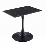 Bristol Dining Table with Sintered Stone Rectangular Tabletop and Steel Base