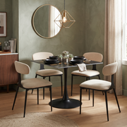 Bristol Square Dining Table with 35 in. Wide Sintered Stone Top and Steel Base