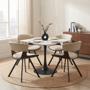Bristol Square Dining Table with 35 in. Wide Sintered Stone Top and Steel Base
