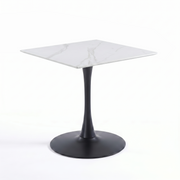Bristol Square Dining Table with 35 in. Wide Sintered Stone Top and Steel Base