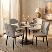 Bristol Square Dining Table with 35 in. Wide Sintered Stone Top and Steel Base