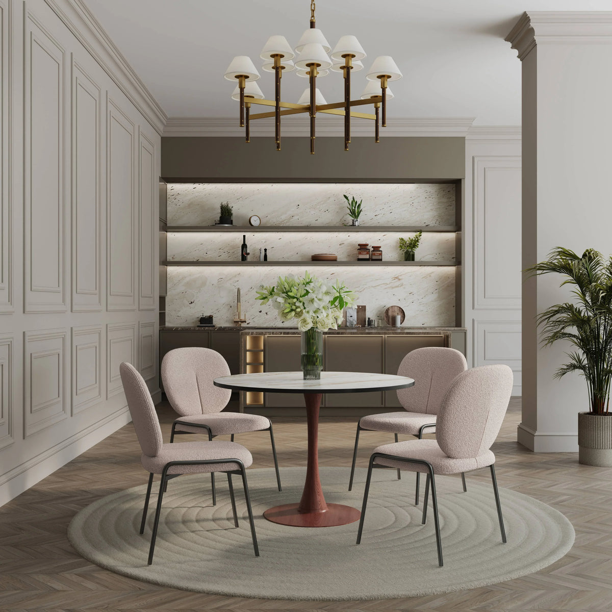Bristol 24"/27"/31" Round Dining Table Wood Transfer Cherry/Natural/Walnut Base with MDF Table Top - Elax Furniture