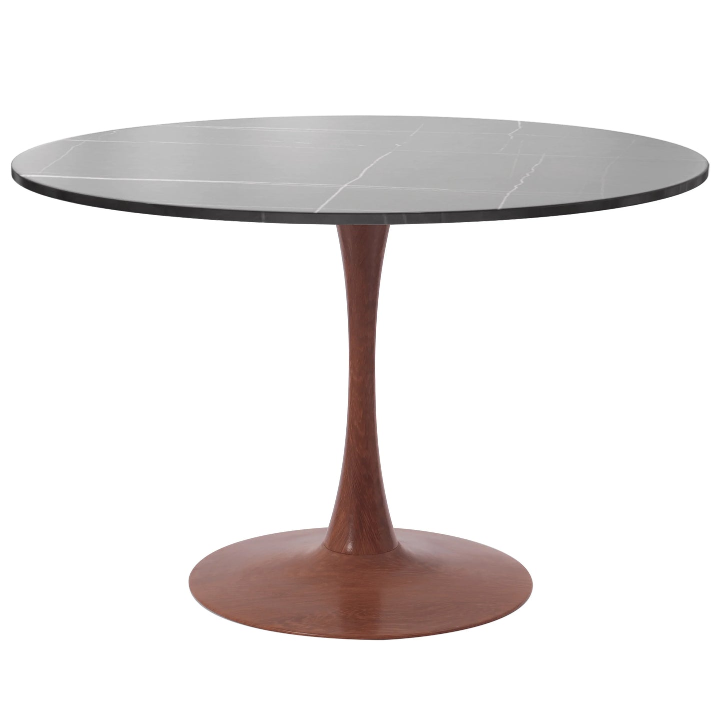Bristol 27"/31"/35"/40" Round Dining Table Wood Transfer Cherry/Natural/Walnut Base with Sintered Stone Table Top - Elax Furniture