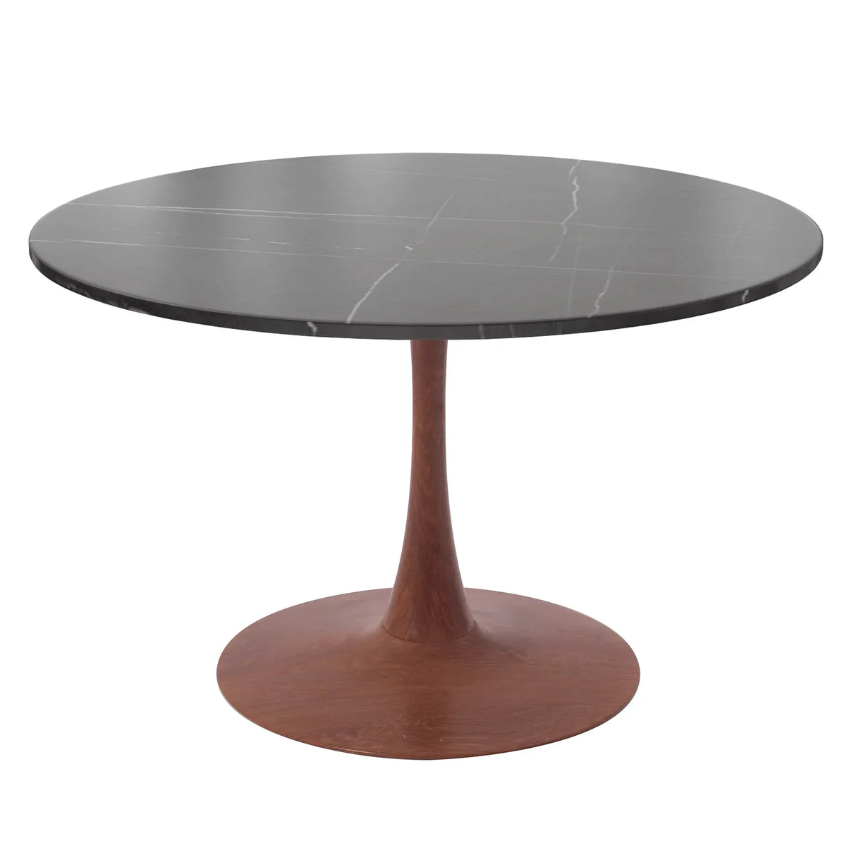 Bristol 27"/31"/35"/40" Round Dining Table Wood Transfer Cherry/Natural/Walnut Base with Sintered Stone Table Top - Elax Furniture