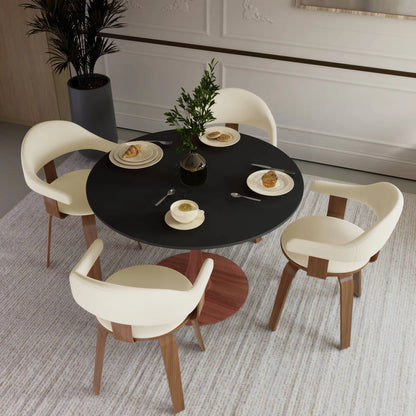 Bristol 35"/36"/40" Round Dining Table Wood Transfer Cherry/Natural/Walnut Base with MDF Table Top - Elax Furniture