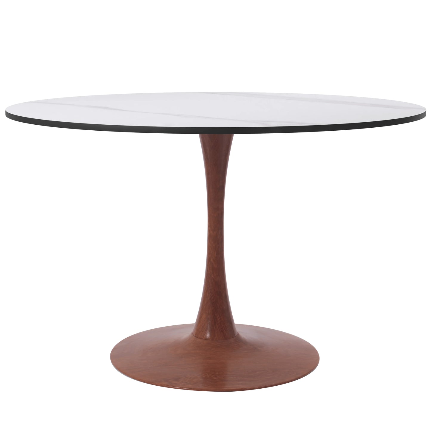 Bristol 27"/31"/35"/40" Round Dining Table Wood Transfer Cherry/Natural/Walnut Base with Sintered Stone Table Top - Elax Furniture