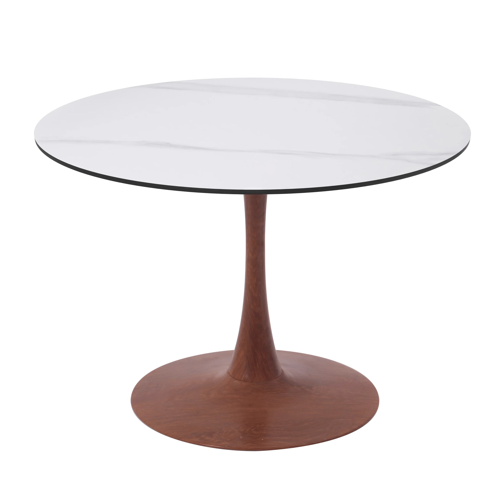 Bristol 27"/31"/35"/40" Round Dining Table Wood Transfer Cherry/Natural/Walnut Base with Sintered Stone Table Top - Elax Furniture