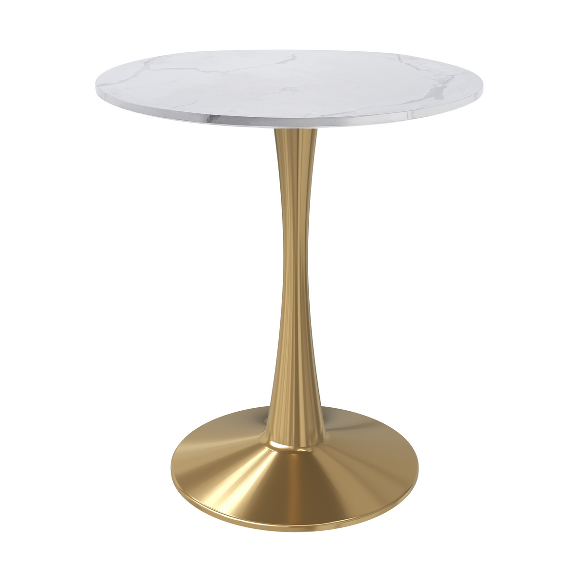 Bristol Round Dining Table with MDF/Sintered Stone/Glass Tabletop in Gold Steel