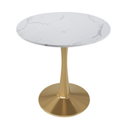 Bristol Round Dining Table with MDF/Sintered Stone/Glass Tabletop in Gold Steel