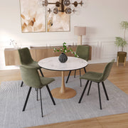 Bristol 24"/27"/31" Round Dining Table Wood Transfer Cherry/Natural/Walnut Base with MDF Table Top - Elax Furniture