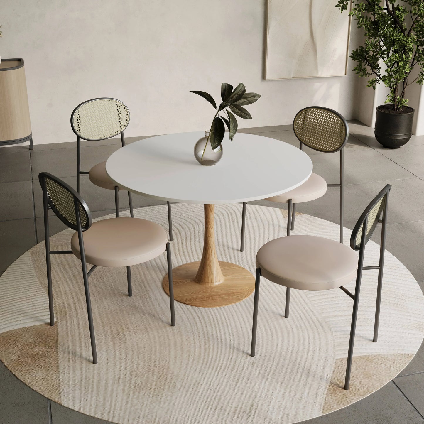 Bristol 35"/36"/40" Round Dining Table Wood Transfer Cherry/Natural/Walnut Base with MDF Table Top - Elax Furniture