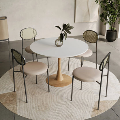 Bristol 35"/36"/40" Round Dining Table Wood Transfer Cherry/Natural/Walnut Base with MDF Table Top - Elax Furniture