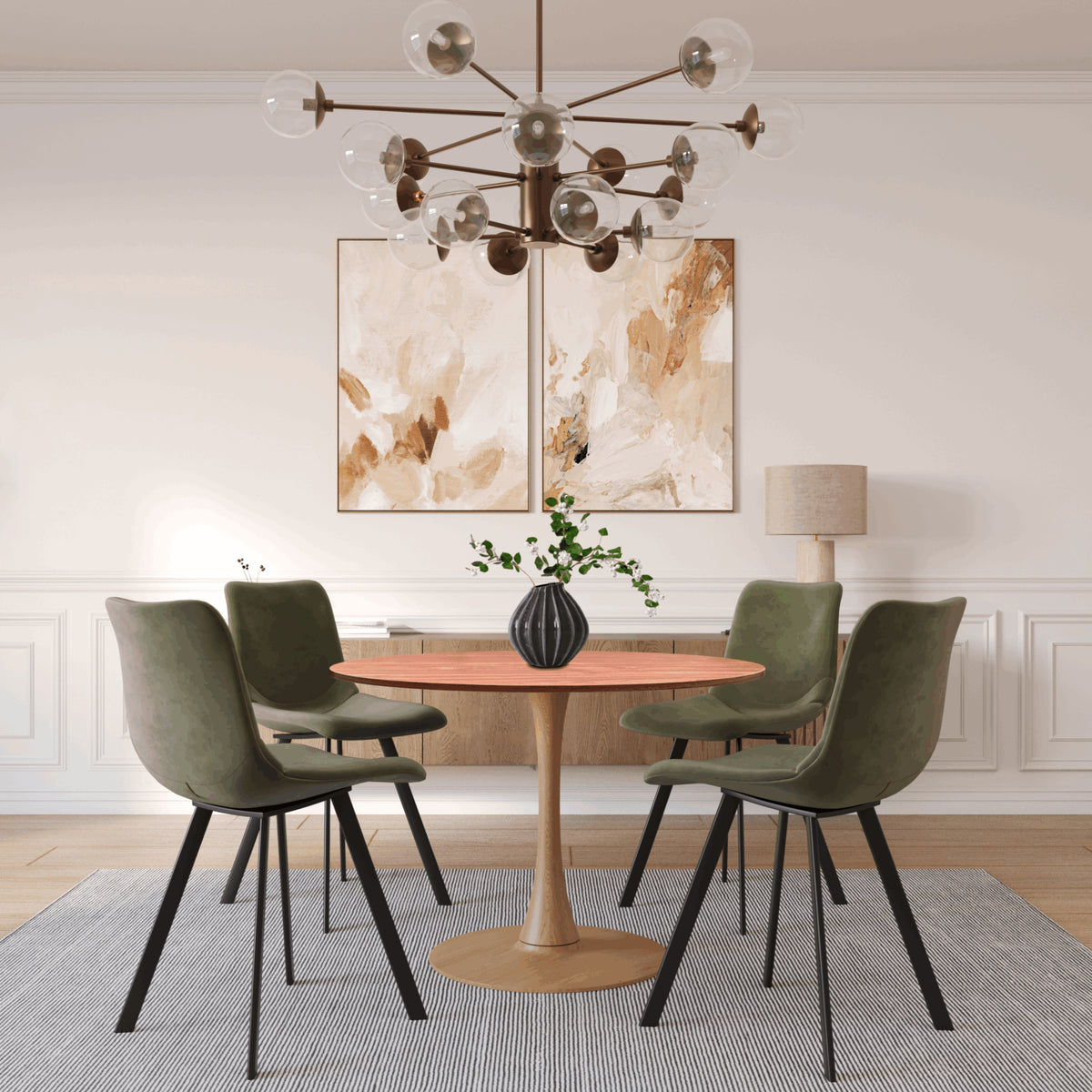 Bristol 35"/36"/40" Round Dining Table Wood Transfer Cherry/Natural/Walnut Base with MDF Table Top