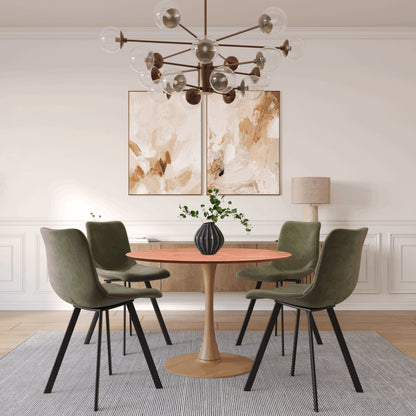Bristol 35"/36"/40" Round Dining Table Wood Transfer Cherry/Natural/Walnut Base with MDF Table Top