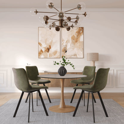 Bristol 35"/36"/40" Round Dining Table Wood Transfer Cherry/Natural/Walnut Base with MDF Table Top