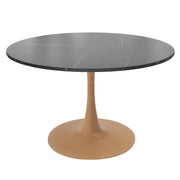 Bristol 27"/31"/35"/40" Round Dining Table Wood Transfer Cherry/Natural/Walnut Base with Sintered Stone Table Top - Elax Furniture