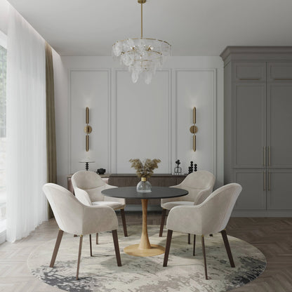 Bristol 35"/36"/40" Round Dining Table Wood Transfer Cherry/Natural/Walnut Base with MDF Table Top - Elax Furniture