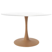 Bristol 27"/31"/35"/40" Round Dining Table Wood Transfer Cherry/Natural/Walnut Base with Sintered Stone Table Top - Elax Furniture