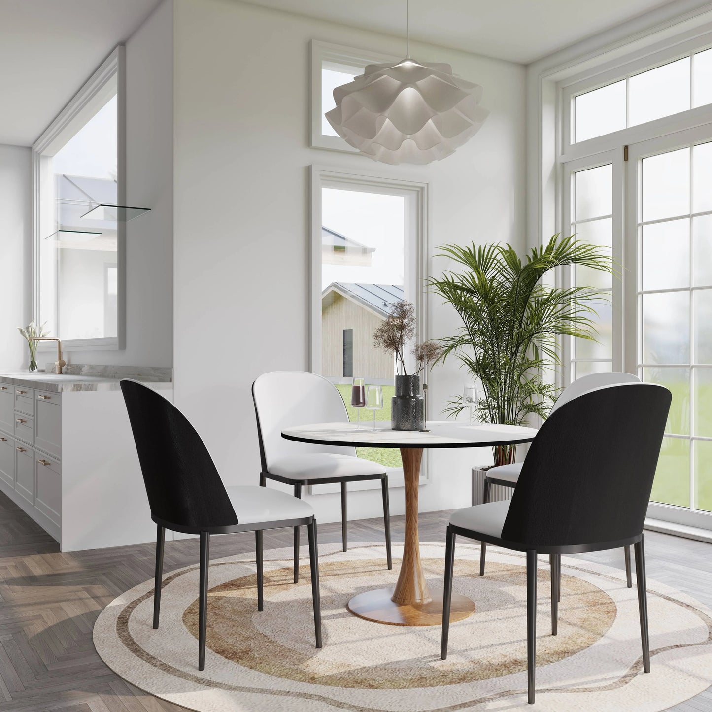 Bristol 35"/36"/40" Round Dining Table Wood Transfer Cherry/Natural/Walnut Base with MDF Table Top - Elax Furniture