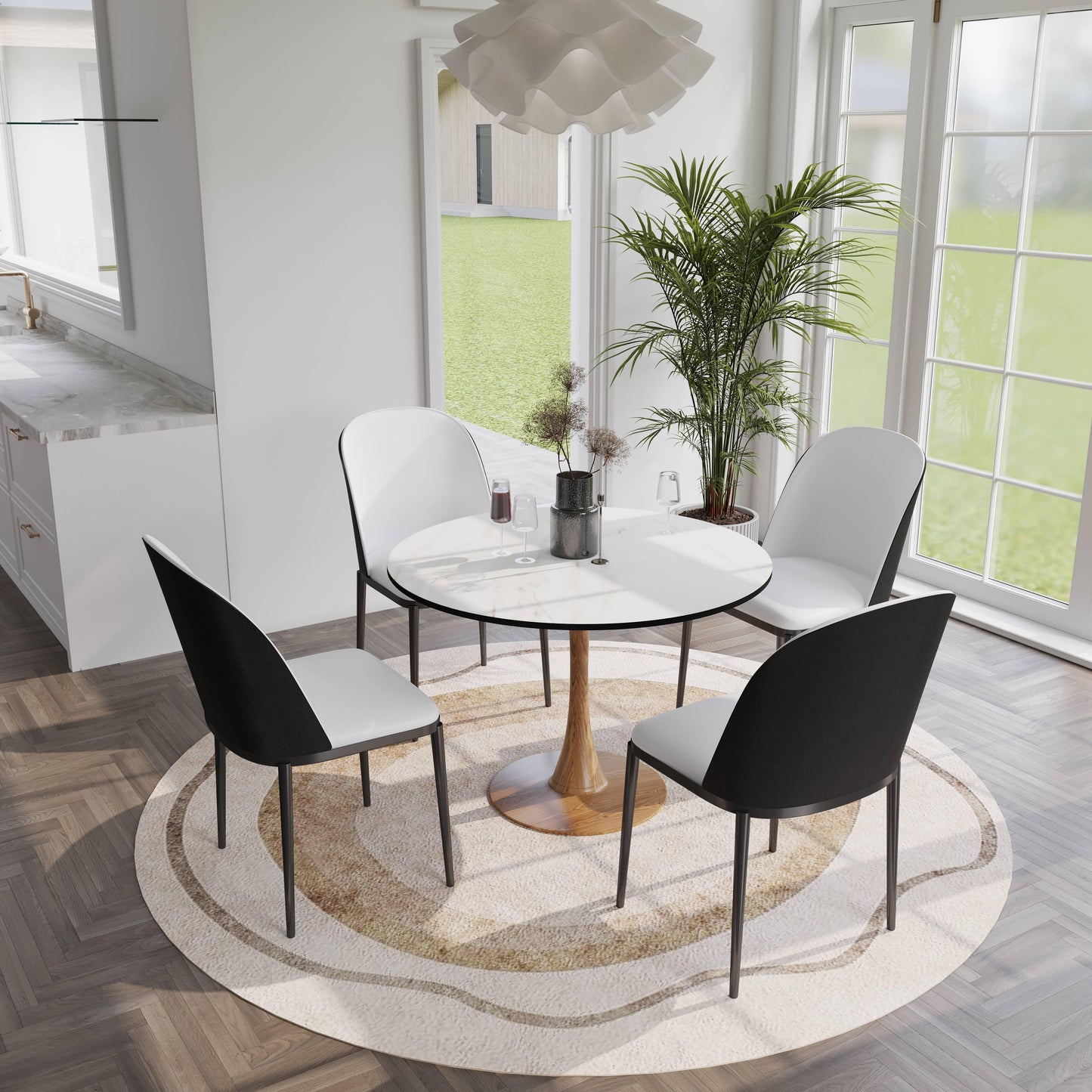 Bristol 35"/36"/40" Round Dining Table Wood Transfer Cherry/Natural/Walnut Base with MDF Table Top - Elax Furniture