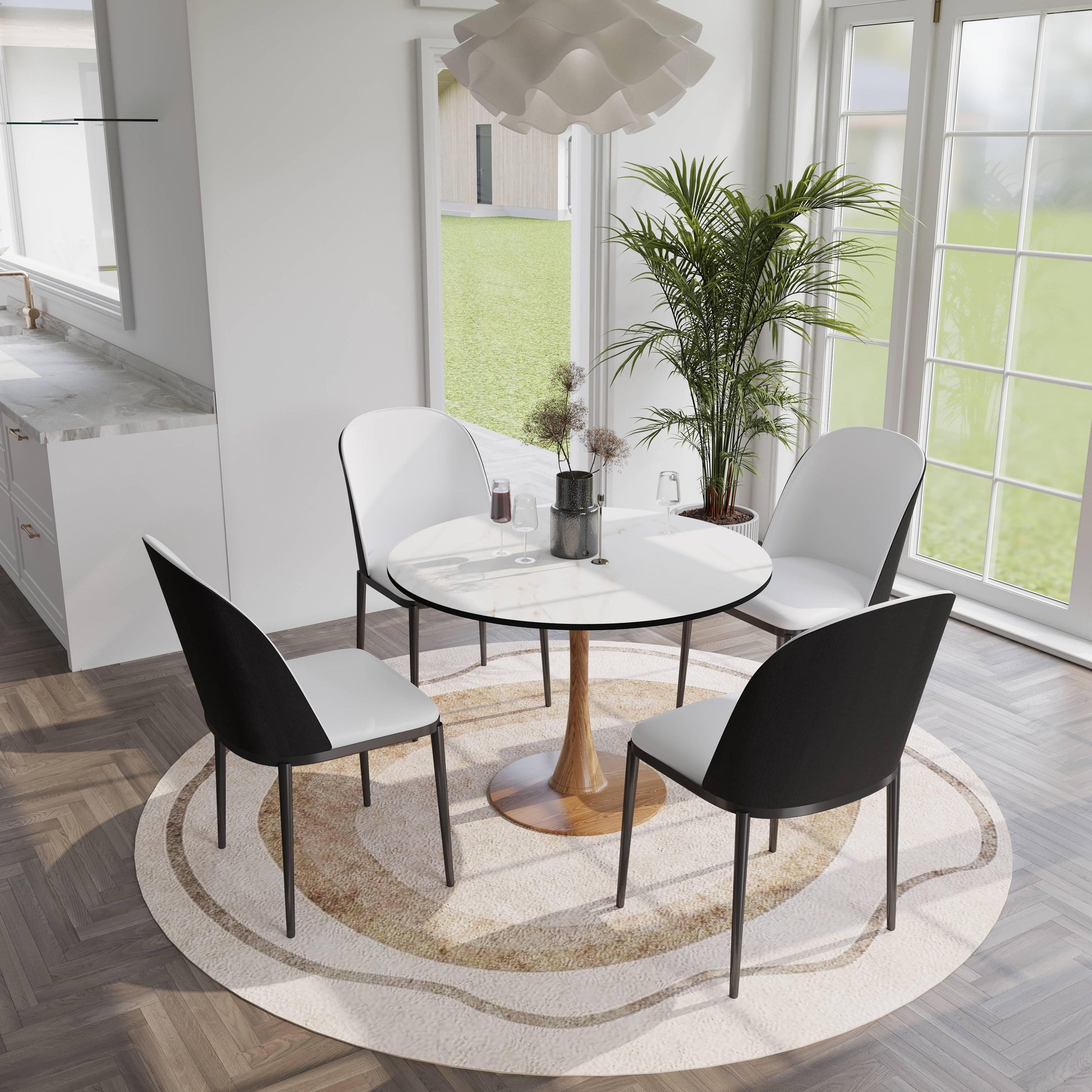 Bristol 35"/36"/40" Round Dining Table Wood Transfer Cherry/Natural/Walnut Base with MDF Table Top - Elax Furniture