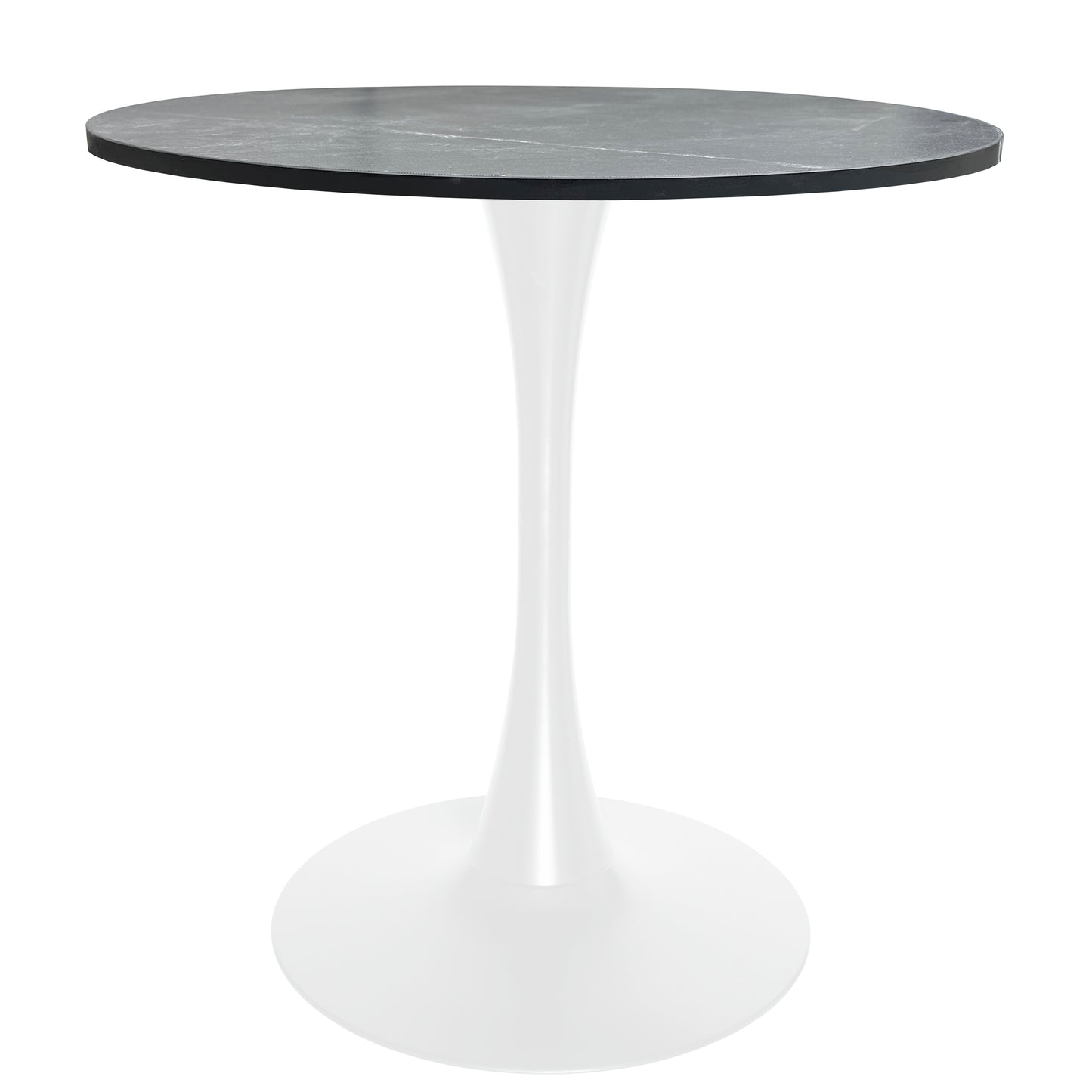 Bristol 27" Round Dining Table with MDF Tableop and White Iron Base