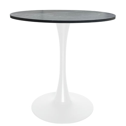 Bristol 27" Round Dining Table with MDF Tableop and White Iron Base