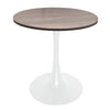 Bristol 27" Round Dining Table with MDF Tableop and White Iron Base