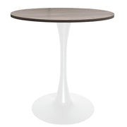Bristol 27" Round Dining Table with MDF Tableop and White Iron Base