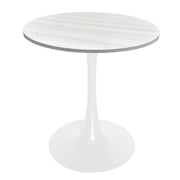 Bristol 27" Round Dining Table with MDF Tableop and White Iron Base