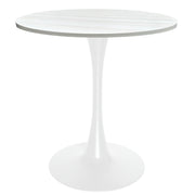 Bristol 27" Round Dining Table with MDF Tableop and White Iron Base