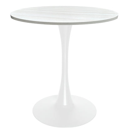 Bristol 27" Round Dining Table with MDF Tableop and White Iron Base