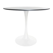 Bristol 5-Piece Dining Set with 35" Round Dining Table and 4 ABS Plastic Chairs with Gold Base - Elax Furniture