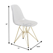 Bristol 5-Piece Dining Set with 35" Round Dining Table and 4 ABS Plastic Chairs with Gold Base - Elax Furniture
