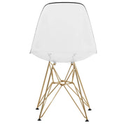 Bristol 5-Piece Dining Set with 35" Round Dining Table and 4 ABS Plastic Chairs with Gold Base - Elax Furniture