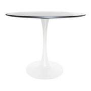 Bristol 5-Piece Dining Set with 35" Round Dining Table and 4 ABS Plastic Chairs with Gold Base - Elax Furniture