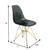 Bristol 5-Piece Dining Set with 35" Round Dining Table and 4 ABS Plastic Chairs with Gold Base - Elax Furniture
